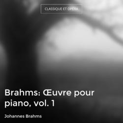 Brahms: Œuvre pour piano, vol. 1
